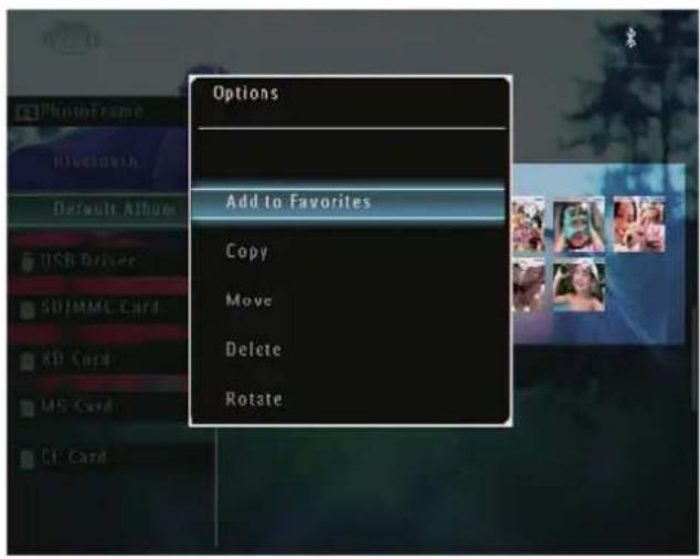 Options Add to Favorites Copy Move Delete Rotate