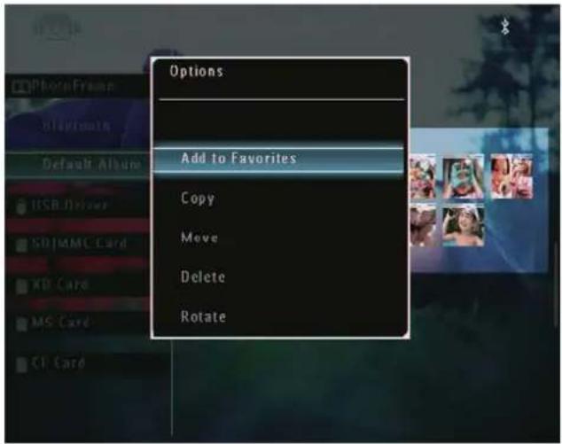 Options Add to Favorites Copy Move Delete Rotate
