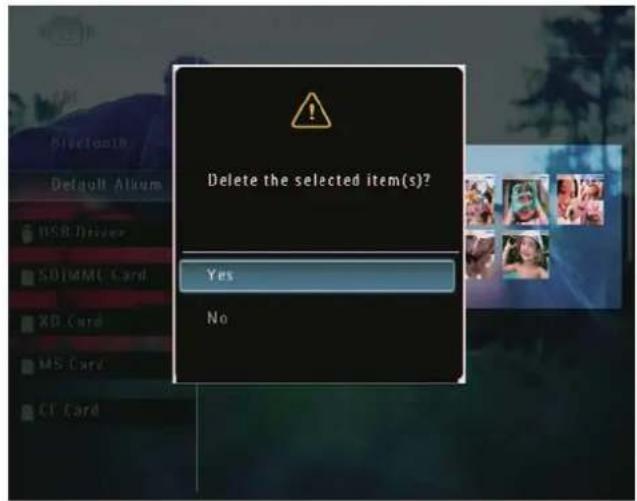 Delete the selected item(s)? Yes No