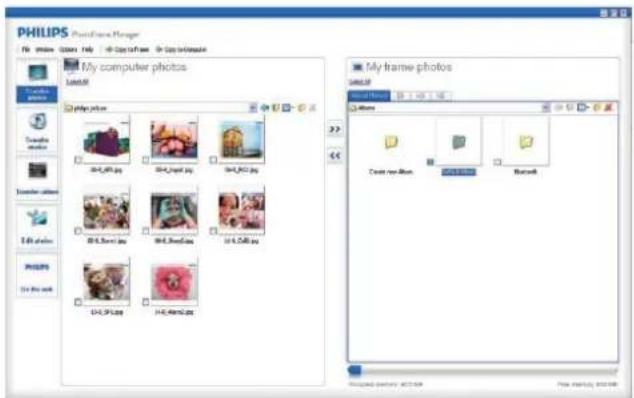 PHILIPS SHB1000 - Under [My frame photos] / [My frame music] / [My frame videos], select a destination album/folder. - 1