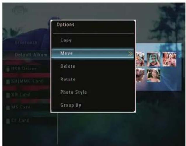Options Copy Move Delete Rotate Photo Style Group By