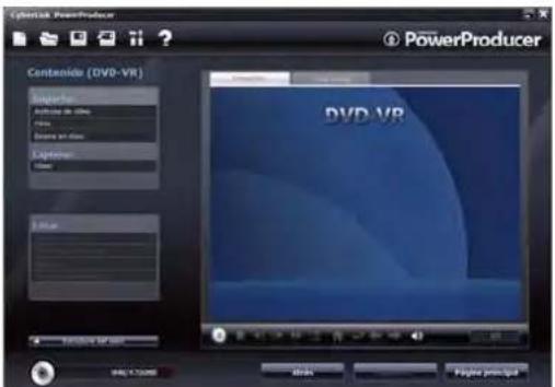 Cyberix5. PowerProducer ④ PowerProducer Contenide (DVD-VR) Supporter Active in 20% None Options in class Capture None DVD-VR Other Power Product Add: Cancel Preview Wizard