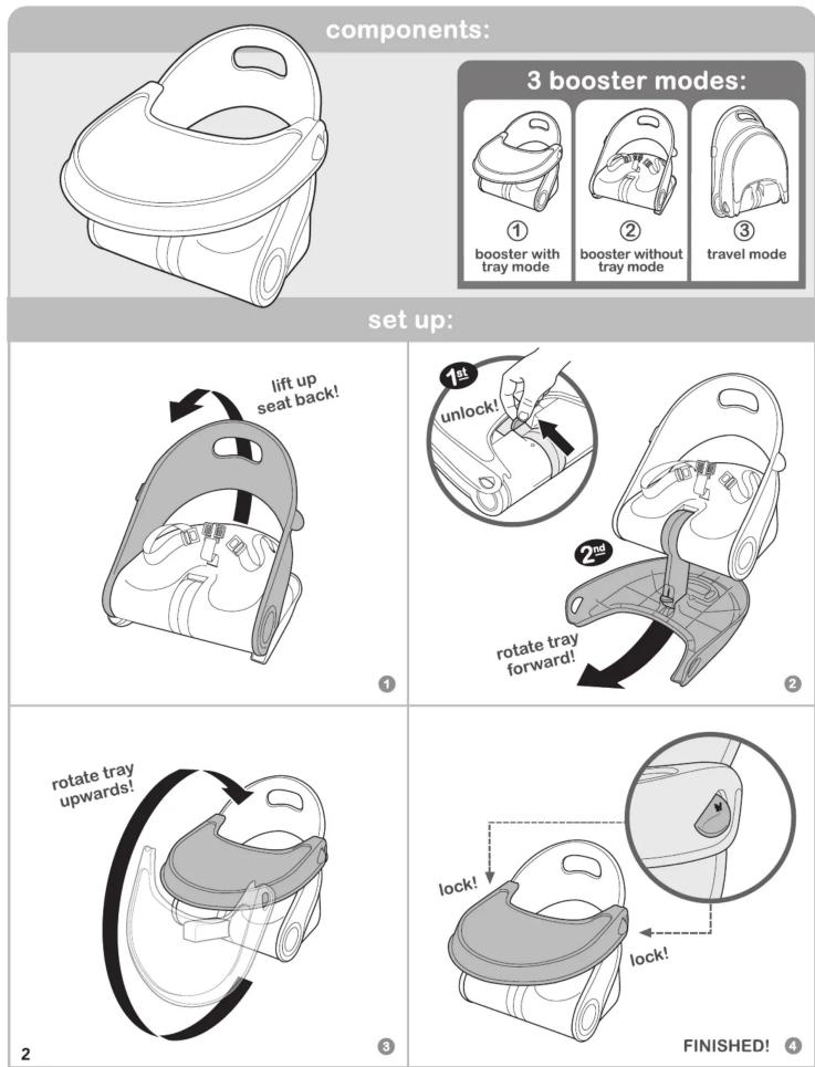 Summer Infant 13440 - ⚠ WARNING: Prevent serious injury or death from sliding out, falls, or tipping over - 2