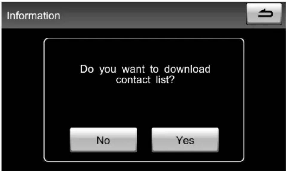 Information Do you want to download contact list? No Yes