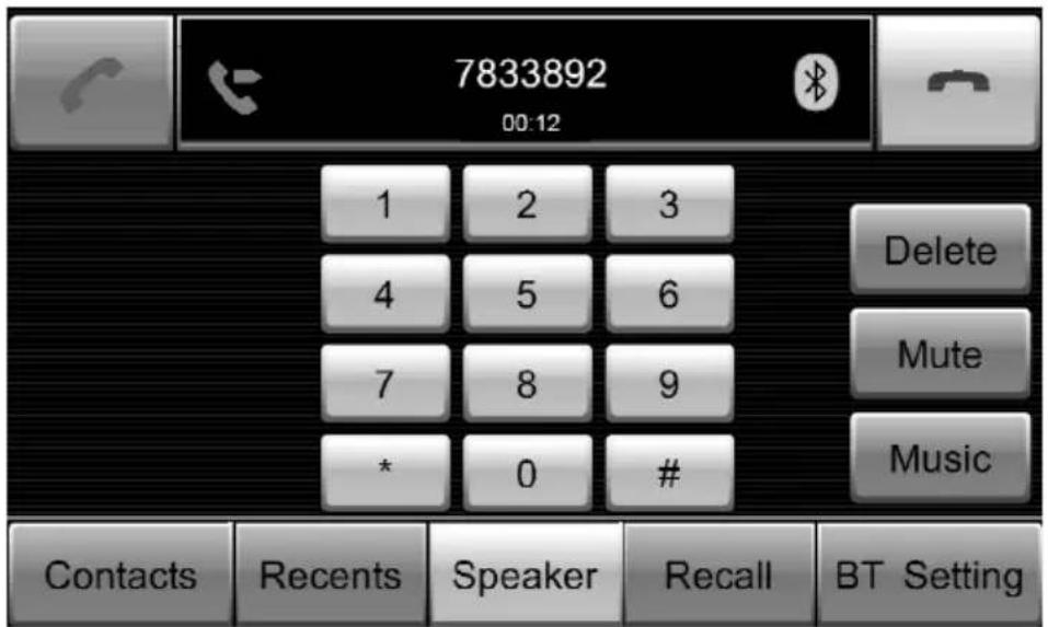 7833892 00:12 1 2 3 4 5 6 7 8 9 * 0 # Contacts Recents Speaker Recall BT Setting