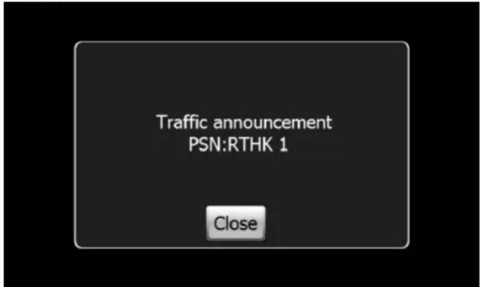 Traffic announcement PSN:RTHK 1 Close