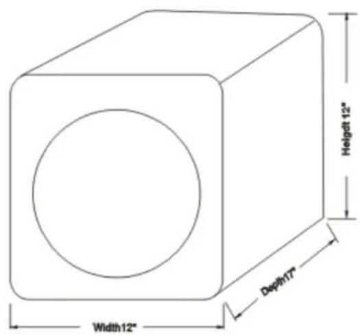 Width12" Depth17" Height12"