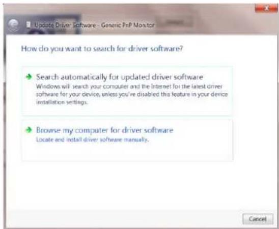Update Driver Software - Generic Prp Monitor How do you want to search for driver software? → Search automatically for updated driver software Windows will search your computer and the Internet for the latest driver software for your device, unless you've disabled this feature in your device installation settings. → Browse my computer for driver software Locate and install driver software manually. Cancel