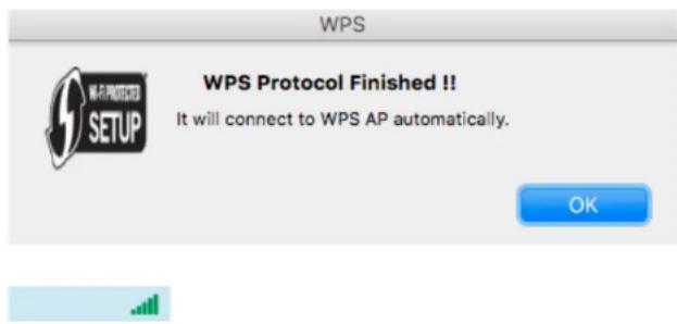 WPS WPS Protocol Finished !! It will connect to WPS AP automatically. OK