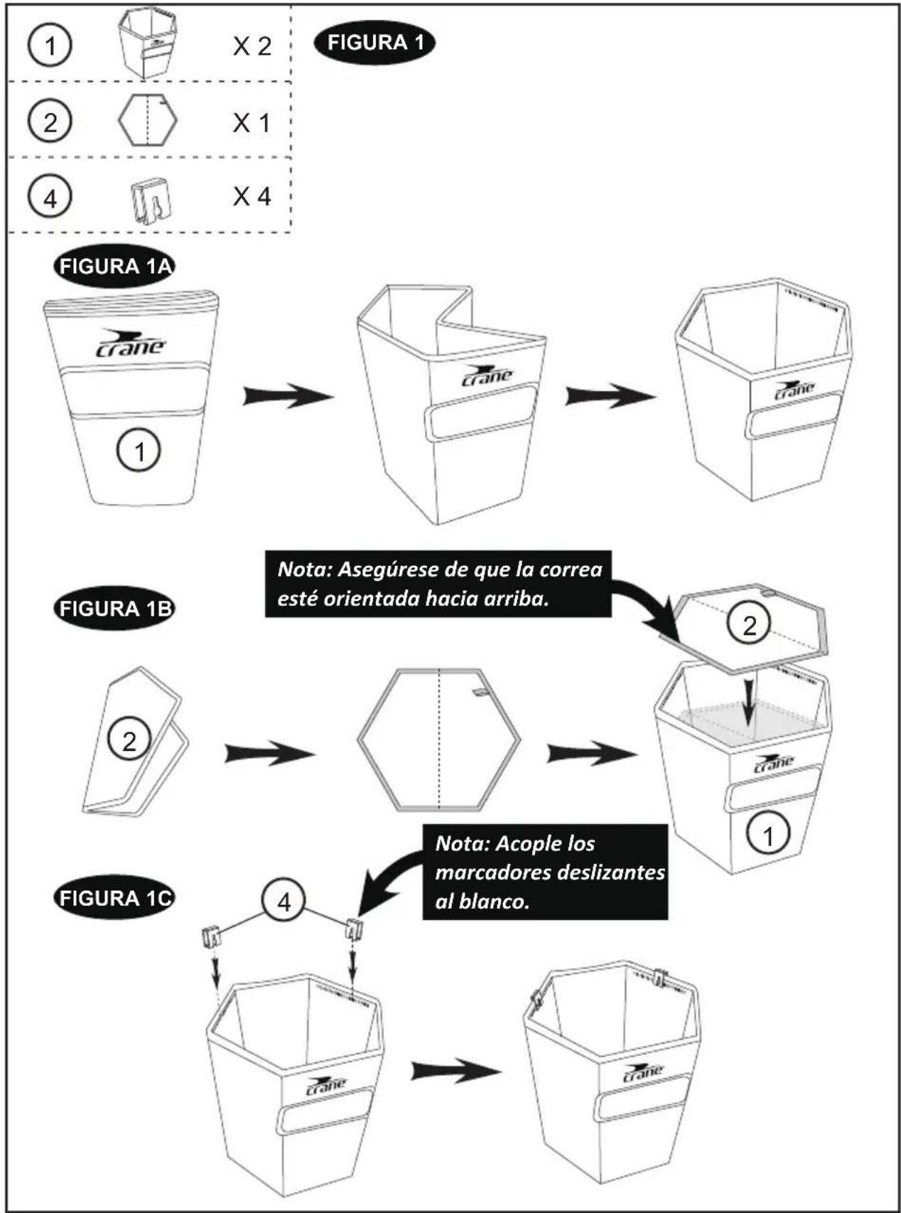 graph TD A["FIGURA 1"] --> B["FigURA 1A: crane"] B --> C["FIGURA 1B: crane"] C --> D["FIGURA 1C: crane"] subgraph FIGURA 1A E["①: crane"] F["②: hexagon"] G["④: hand icon"] end subgraph FIGURA 1B H["②: crane"] I["③: hexagon"] end subgraph FIGURA 1C J["④: crane"] K["⑤: hand icon"] end style FIGURA 1A…