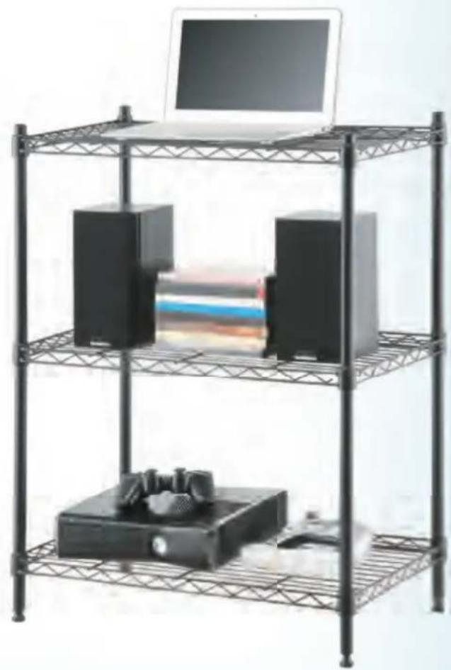 Workzone Easy Home 3-Tier Black Shelving 45397 - ESTANTERÍA DE COLOR NEGRO DE 3 NIVELES - 1