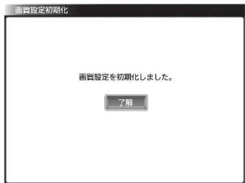 画質設定初期化 画質設定を初期化しました。 了解
