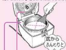 MITSUBISHI NJ-VE108-W - べちゃつきを防ぐために ご飯を底からほぐす - 1