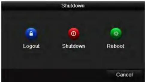 Shutdown Logout Shutdown Reboot Cancel