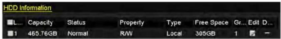 HDD Information L... Capacity Status Property Type Free Space Gr... Edit D... 1 465.76GB Normal RAW Local 305GB 1 -