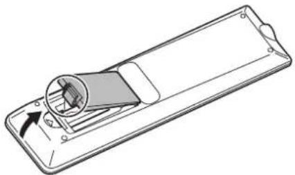 Line drawing of a remote control device with a scroll wheel and directional arrow (no text or symbols)