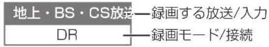 地上・BS・CS放送——録画する放送/入力 DR——録画モード/接続