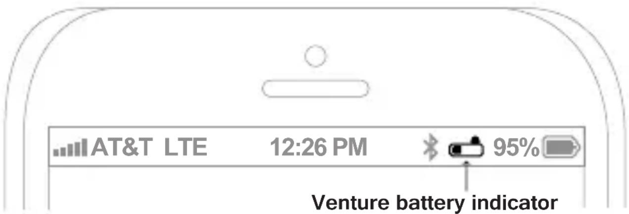 AT&T LTE 12:26 PM 95% Venture battery indicator
