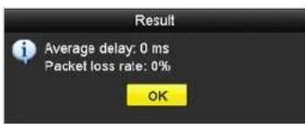 Result i Average delay: 0 ms Packet loss rate: 0% OK
