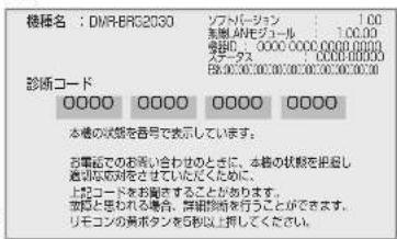 PANASONIC DMR-BRG2030 - 診断コードについて - 1