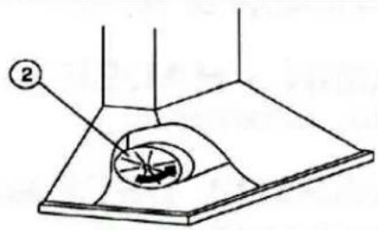 Technical diagram showing a mechanical or electrical component with labeled part 2