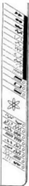 Scanned image of a barcode with handwritten-style symbols and printed text.