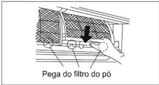 Pega do filtro do pó