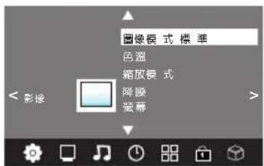 图像模式 標準 色温 缩放模式 降噪 蒙幕