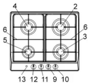 4 2 6 3 5 13 12 11 9 10