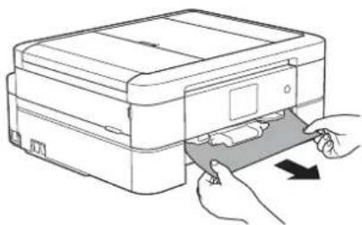 BROTHER DCP-J973N-B - トレイの挿入口に残っている用紙を ゆっくり引き抜く - 1
