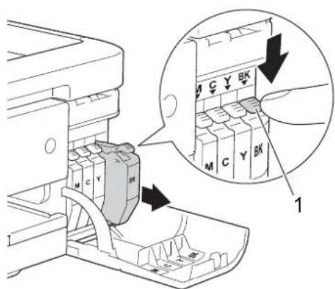 BROTHER DCP-J973N-B - なくなった色のリリースレバー (1) を押し下げる - 1