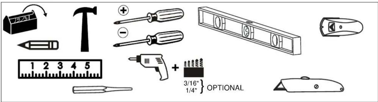 Diagram showing various tools and components including a hammer, screwdriver, caliper, and a timer with specification instructions.