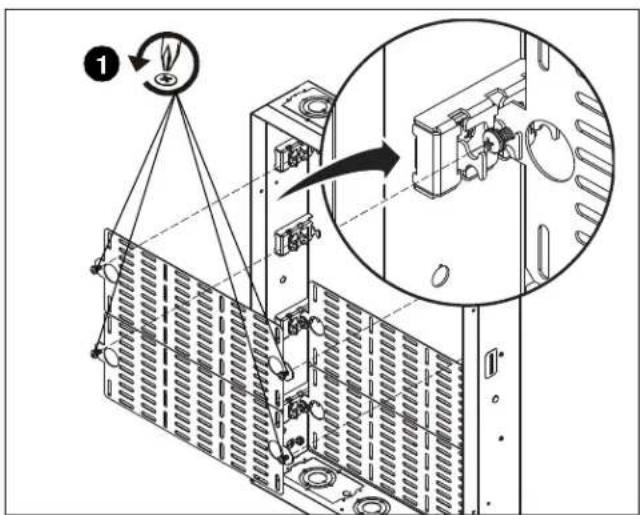 Technical diagram showing a device with a lock switch and a magnified inset highlighting internal components.
