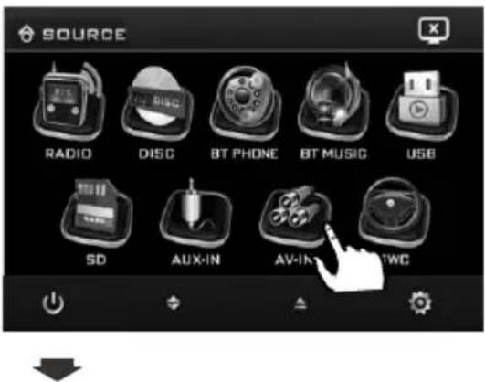 SOURCE RADIO DISC BT PHONE BT MUSIC USB SD AUX-IN AV-IN AVWC