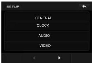 SETUP GENERAL CLOCK AUDIO VIDEO