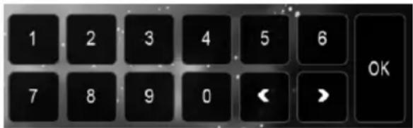 1 2 3 4 5 6 7 8 9 0 < > OK