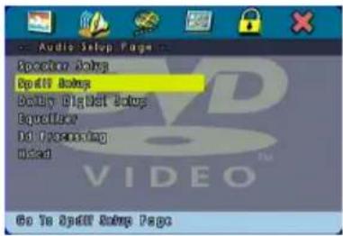Audio Setup Page Spool Setup Spool Setup Audio Digital Setup Equation Do Customizing used Go To Spool Setup Page
