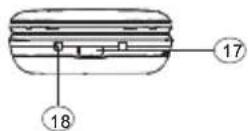 Technical line drawing of a two-part electronic device casing with internal components and ventilation systems (no text or symbols)