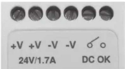 +V +V -V -V 24V/1.7A DC OK