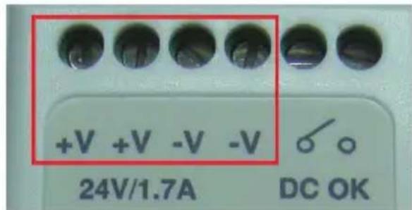 +V +V -V -V 24V/1.7A DC OK