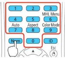 1 2 3 4 5 MHL Menu Auto Aspect 6 7 8 Color Mode 9 Norm 0 ID Esc