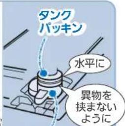 タンク バッキン 水平に 異物を 挟まないように