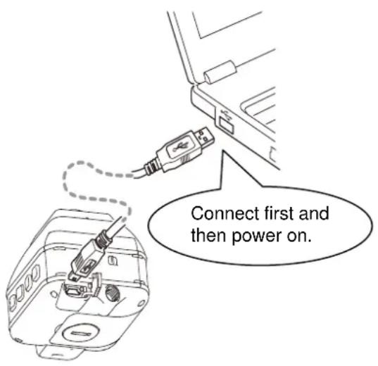Connect first and then power on.