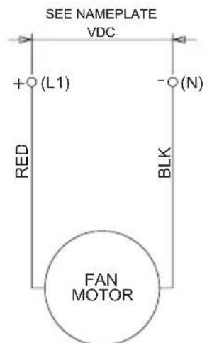 SEE NAMEPLATE VDC + (L1) - (N) RED BLK FAN MOTOR