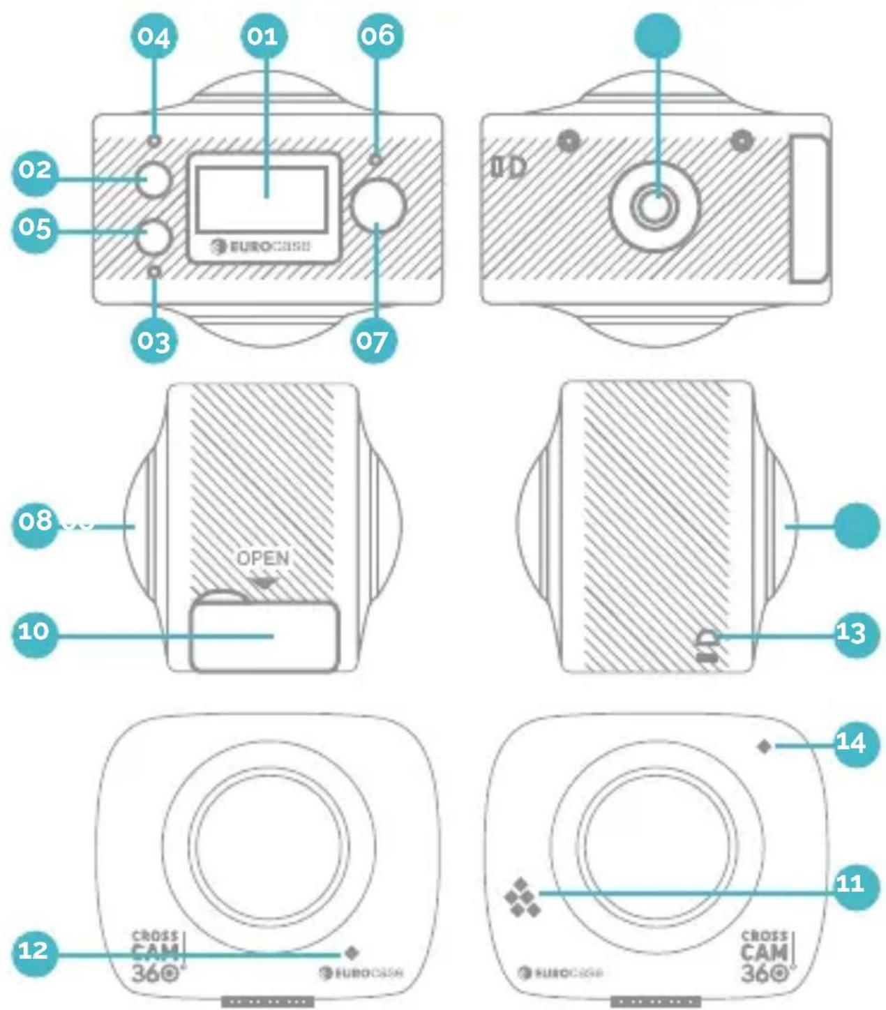 Eurocase Cross Cam 360 - 3- BUTTONS AND CONNECTIONS - 1