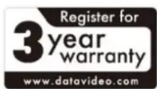 DataVideo CB-47 - Three Year Warranty - 1
