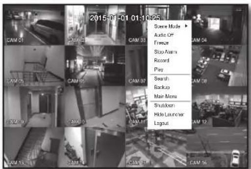 2015-01-01 01:10:25 Scene Mode Audio Off Freeze Stop Alarm Record Play Search Backup Main Menu Shutdown Hide Launcher Logout