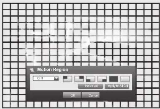 Motion Region CH1 Indirect Apply to All CH1 OK Cancel