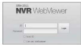 XRN-2011 NVR WebViewer IP: 1 Password: Login □ Send ID □ Use Open WebViewer