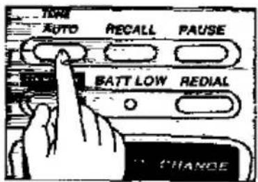 TIME AUTO RECALL PAUSE BATT LOW REDIAL CHANGE
